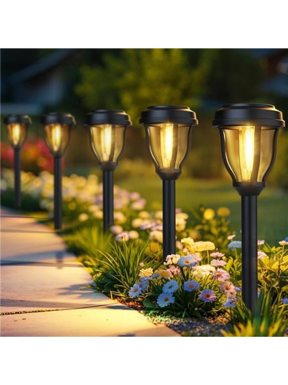 12 Pack Solar Lights Outdoor Waterproof Pathway Garden Yard Walkway Landscape